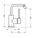 STONE  Monocomando bidet scarico automatico 1" 1/4 con flex inox scheda tecnica