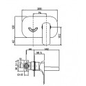 PLANET CASCATA Monocomando lavabo parete cascata con leva con inserti cristalo scheda tecnica