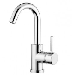 KOBUK Monocomando lavabo scarico automatico 1"1/4 con flex inox