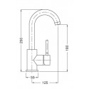 KOBUK Monocomando lavabo scarico automatico 1"1/4 con flex inox scheda tecnica