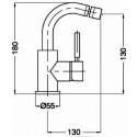 KOBUK Monocomando bidet scarico automatico 1"1/4 con flex inox scheda tecnica